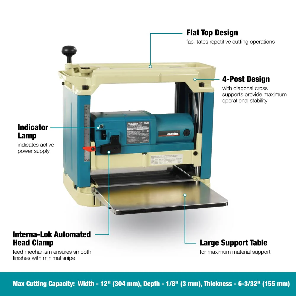 Makita (2012NB) 12" Portable Planer - Image 8