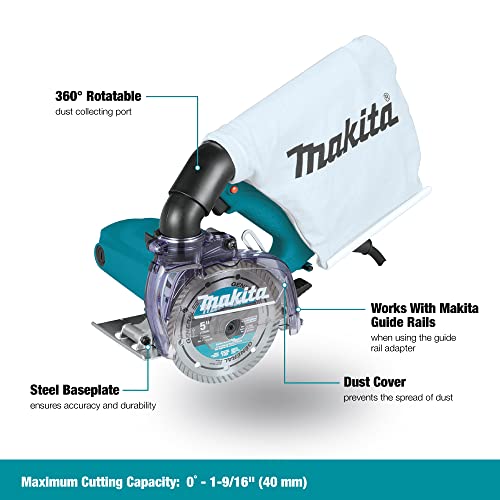 Makita 5" Dry Masonry Saw with Dust Extraction - Image 2