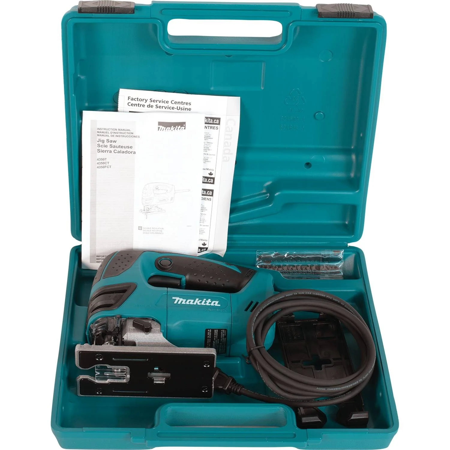 Makita 4350FCT - Top Handle Jig Saw, tool-less, L.E.D. Light, 800-2,800 SPM, var. spd., orbital, case - Image 3