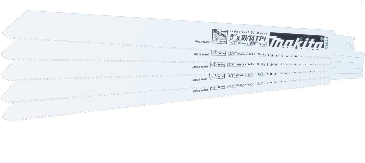 Makita 723070-A-5 9-Inch 10/14-TPI All Purpose Reciprocating Saw Blade - Image 2