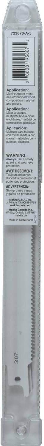 Makita 723070-A-5 9-Inch 10/14-TPI All Purpose Reciprocating Saw Blade - Image 3