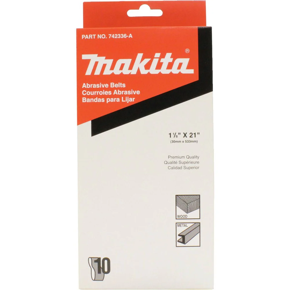 1-1/8 in. x 21 in. 180-Grit Abrasive Belt (10-Pack) - Image 2