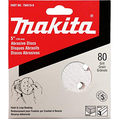 Makita 794519-6-50 5-Inch 80-Drit Hook and Loop Abrasive Disc, 50 per package - Image 2