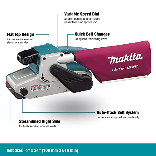Makita 4" x 24" Belt Sander, with Variable Speed (Bare Tool) - Image 2