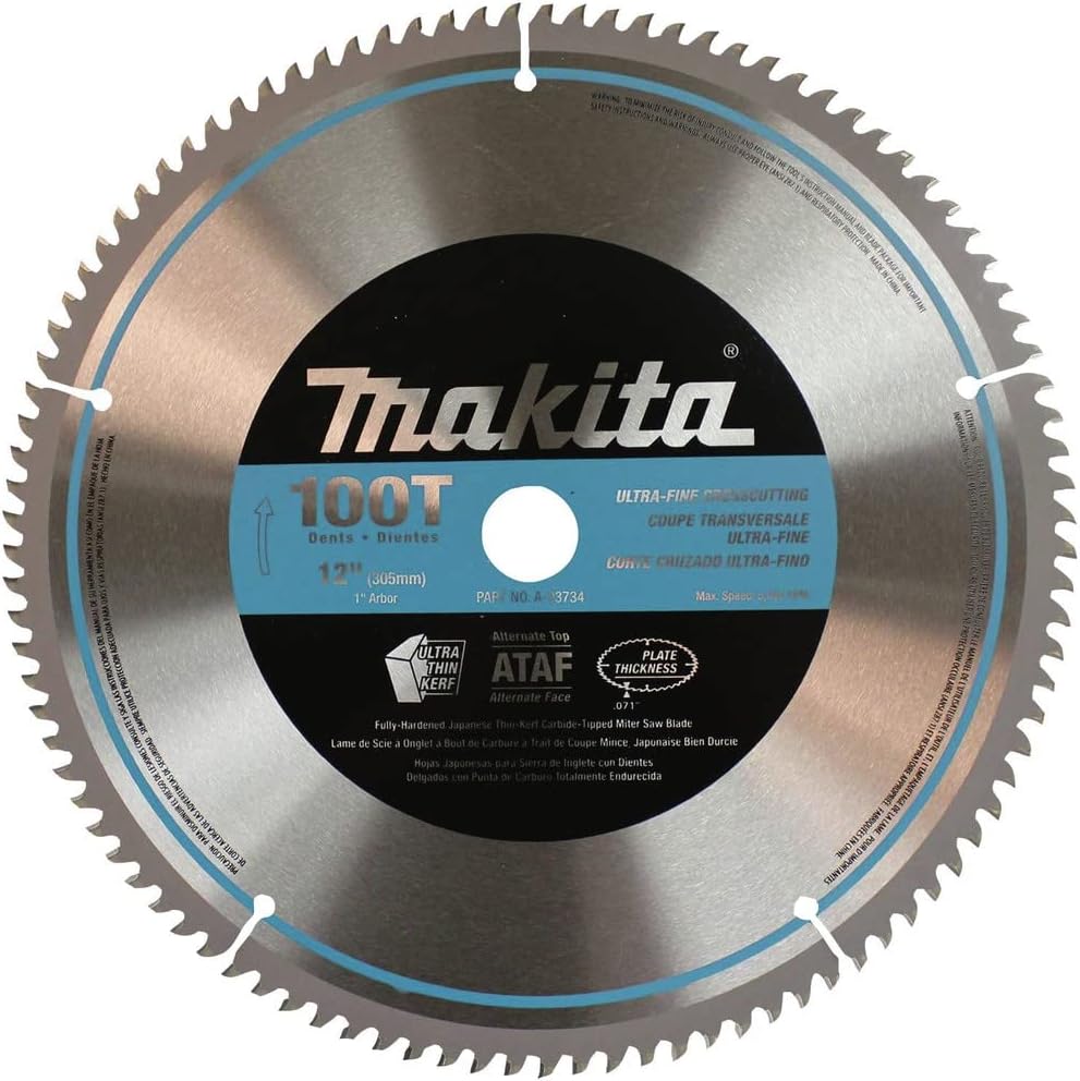 MAKITA 12" X 1" 100T MICRO POLISHED MITER SAW BLADE, A-93734 , Silver - Image 2