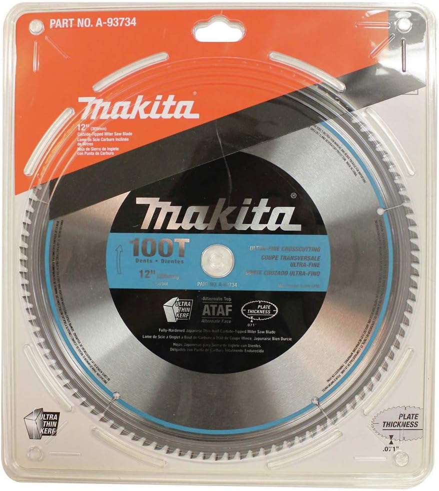 MAKITA 12" X 1" 100T MICRO POLISHED MITER SAW BLADE, A-93734 , Silver - Image 3