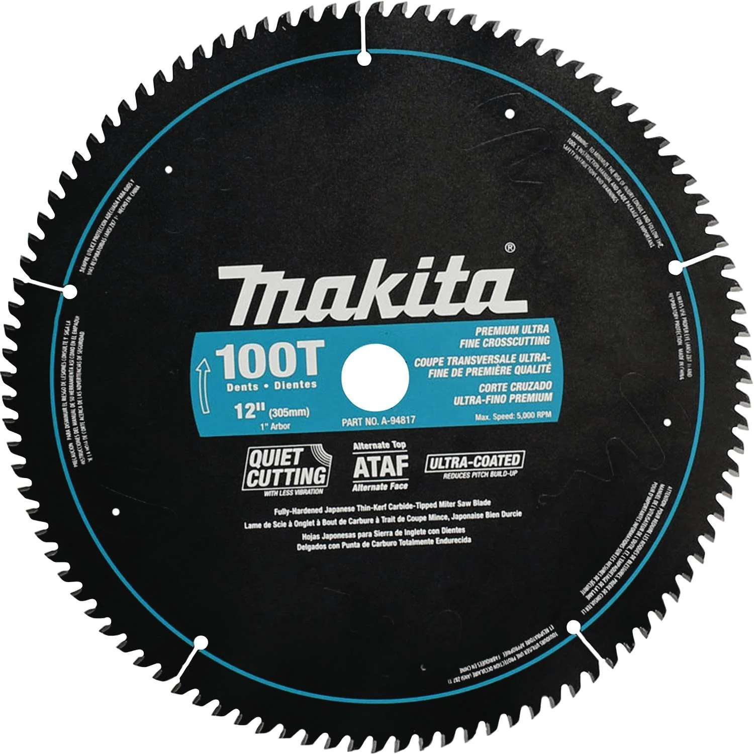Makita 12 In. x 1 In. 100T Ultra-Coated Miter Saw Blade