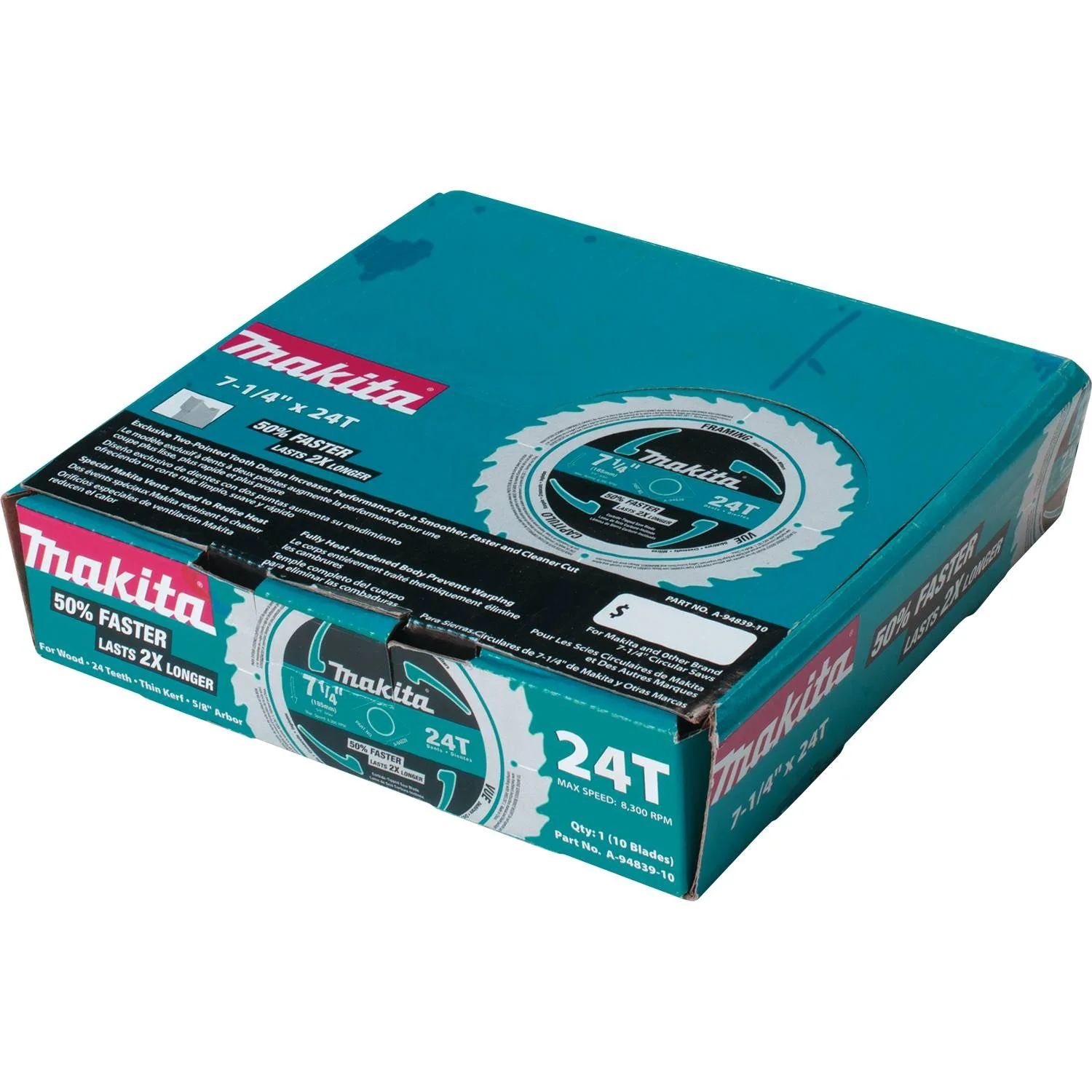 Makita 7-1/4" 24T Carbide-Tipped Circular Saw Blade, Framing, 10/pk - Image 4