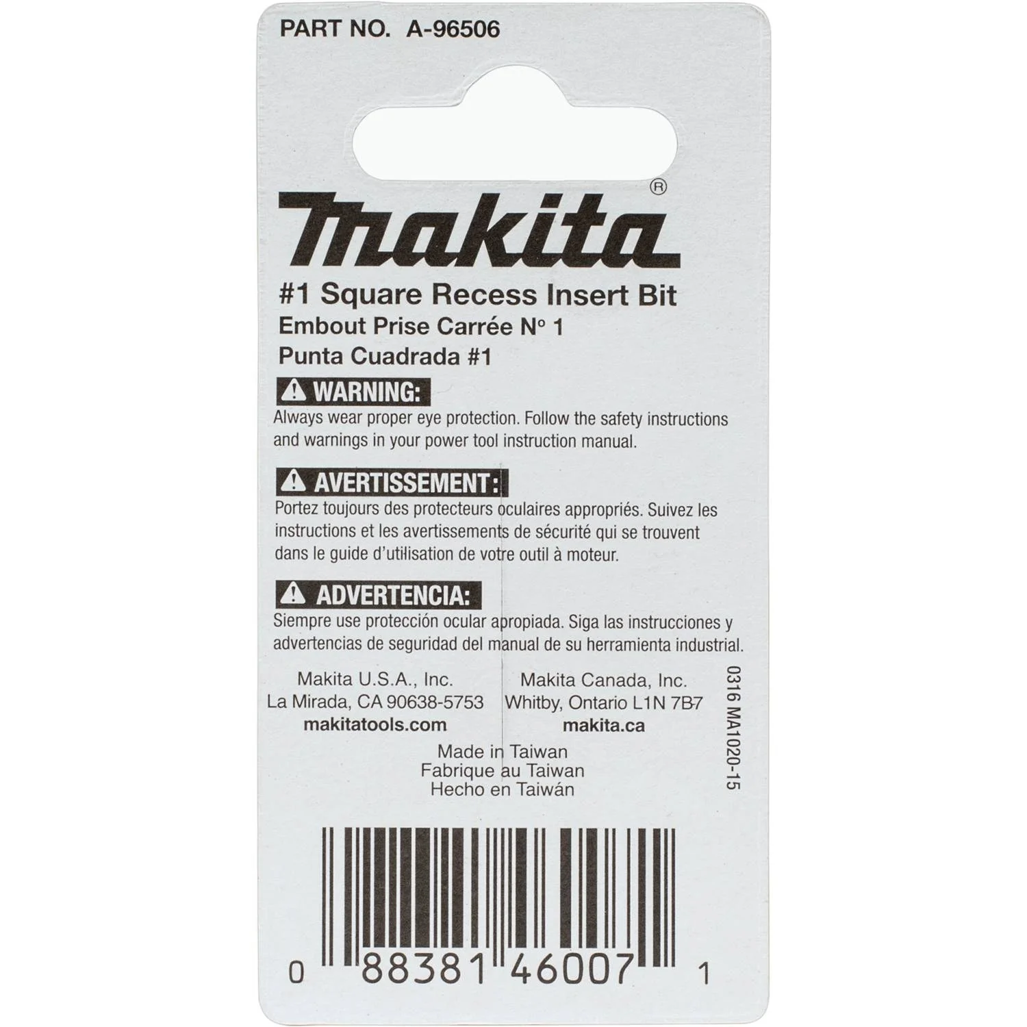 Makita (A-96506) ImpactX️ #1 Square Recess 1″ Insert Bit (2-Pack) - Image 4