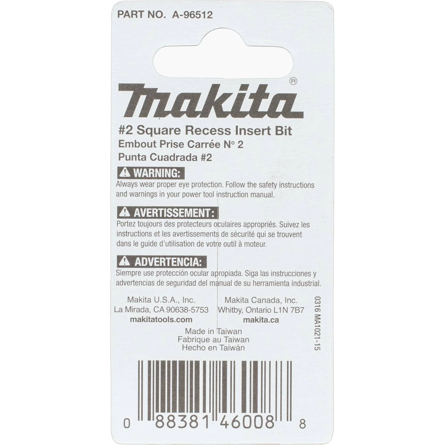 Makita A-96512 ImpactX️ #2 Square Recess 1″ Insert Bit (2-Pack) - Image 4