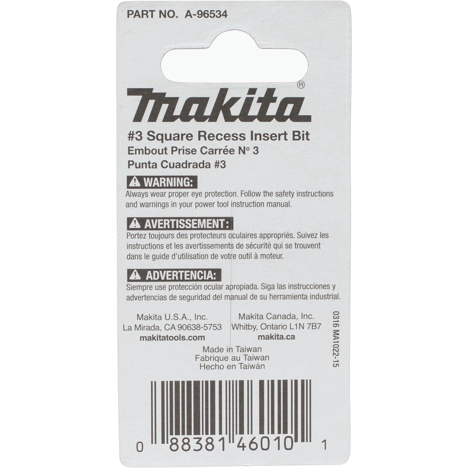 Makita A-96534 ImpactX️ #3 Square Recess 1″ Insert Bit (2-Pack) - Image 4