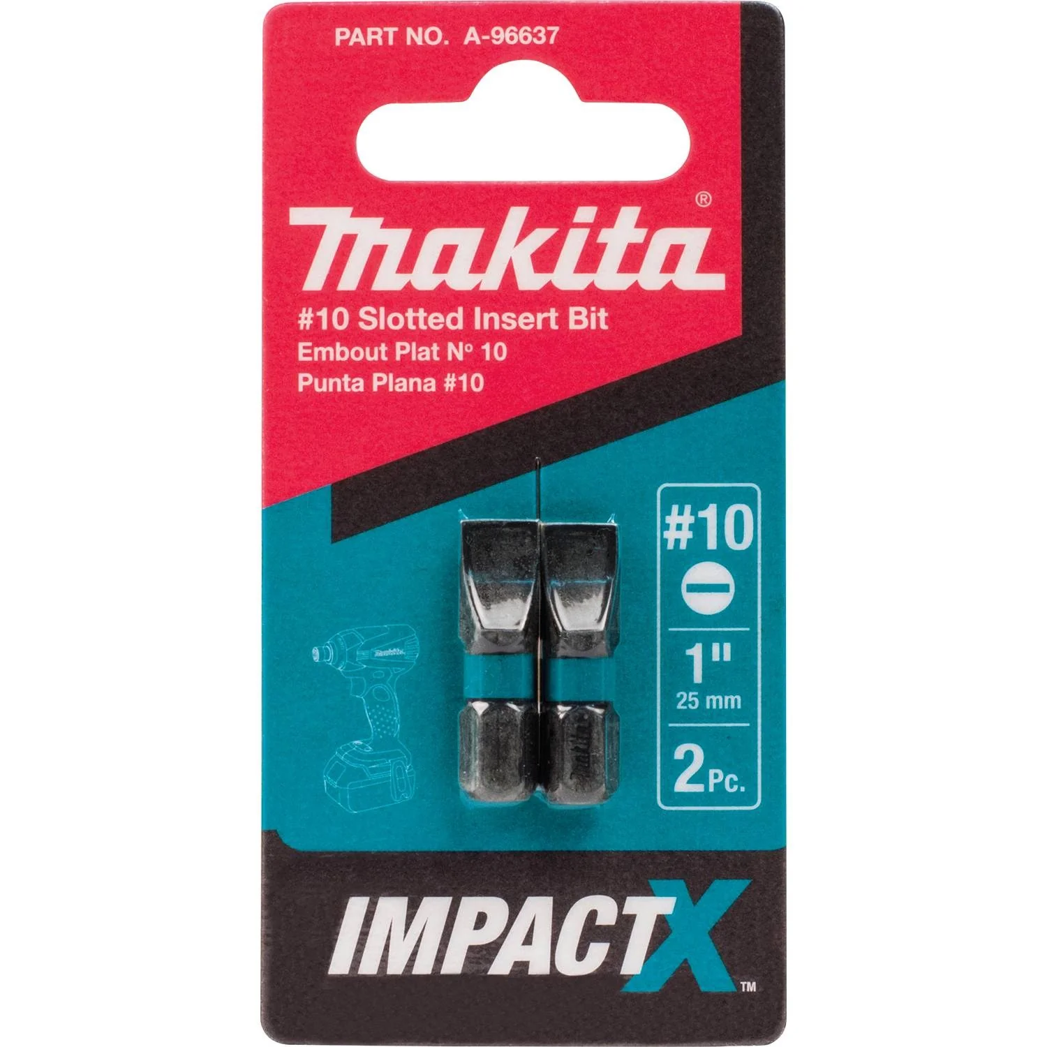 Makita A-96637 Impact X #10 Slotted 1″ Insert Bit (2-Pack) - Image 3