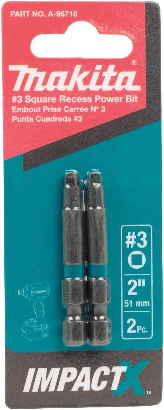Makita A-96718 Impactx 3 Square Recess 2″ Power Bit (Pack of 2) - Image 4