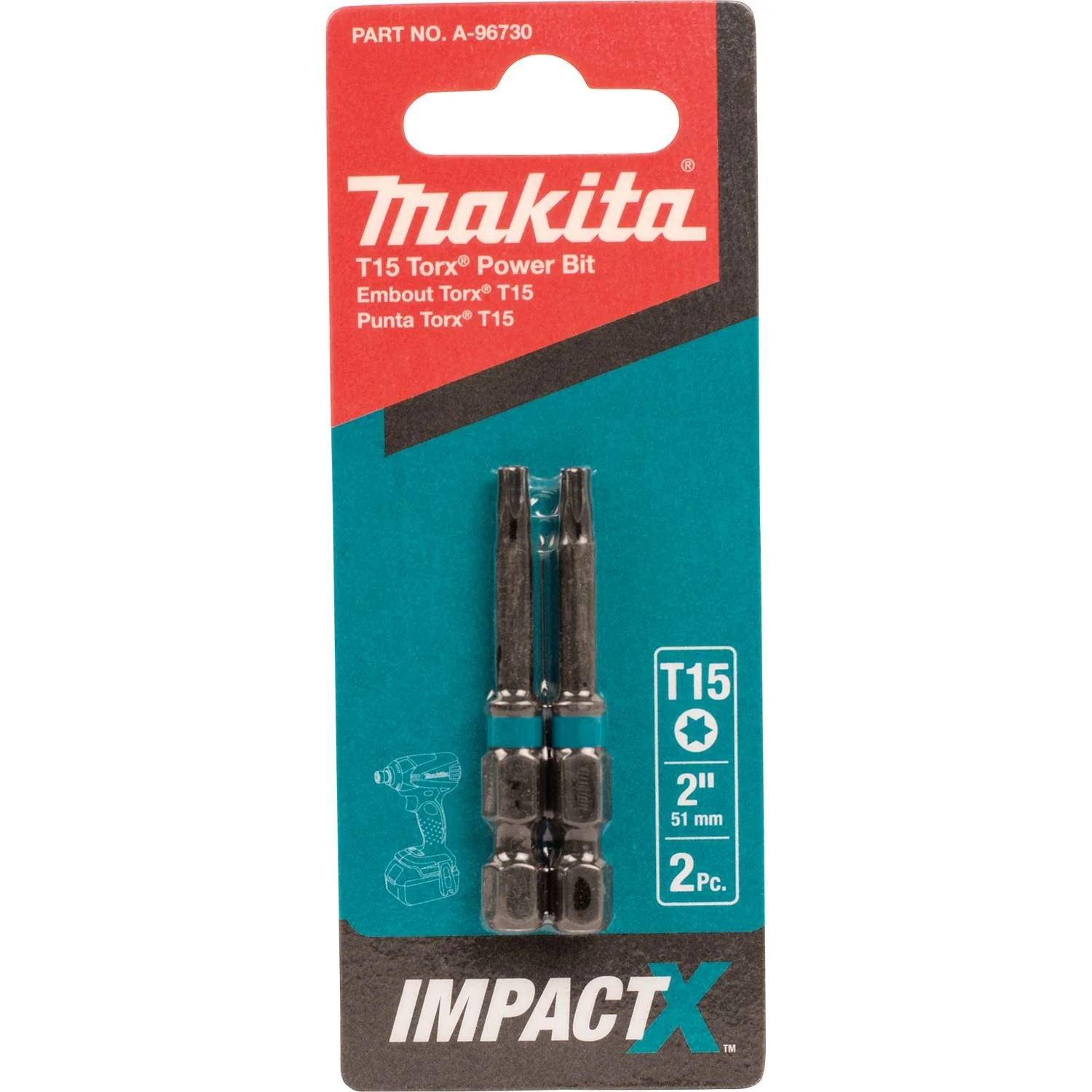 Makita A-96730 Impact X T15 Torx 2″ Power Bit, 2/pk - Image 3
