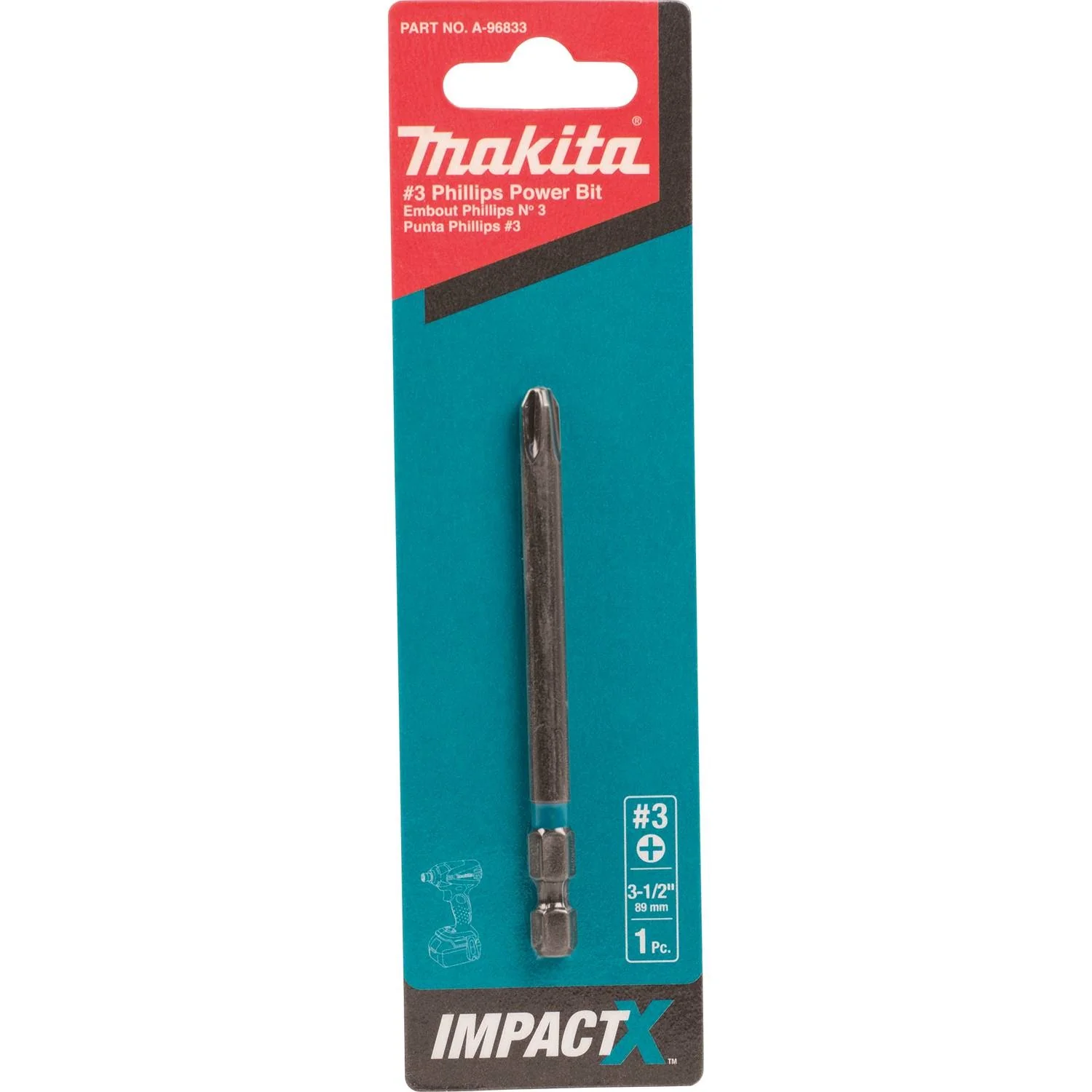 Makita A-96833 Impact X #3 Phillips 3-1/2″ Power Bit - Image 2