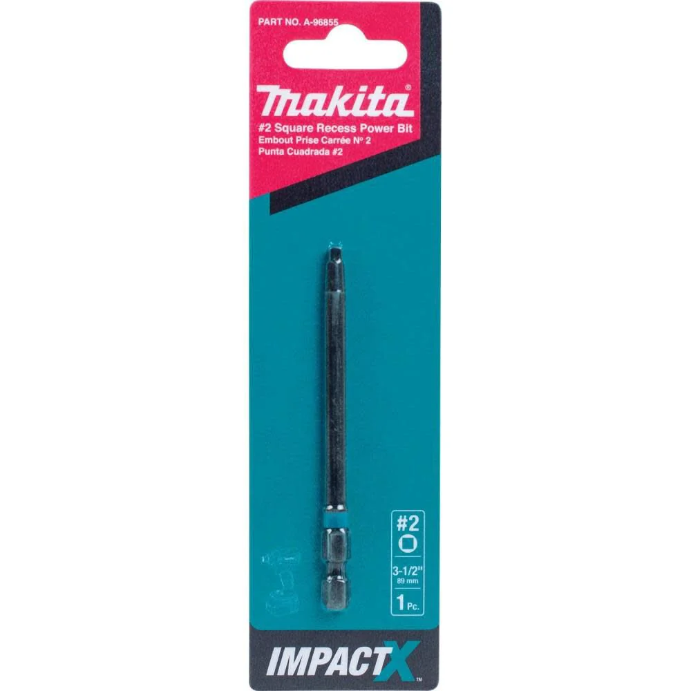 Makita A-96855 ImpactX #2 Square Recess 3‑1/2″ Power Bit - Image 2