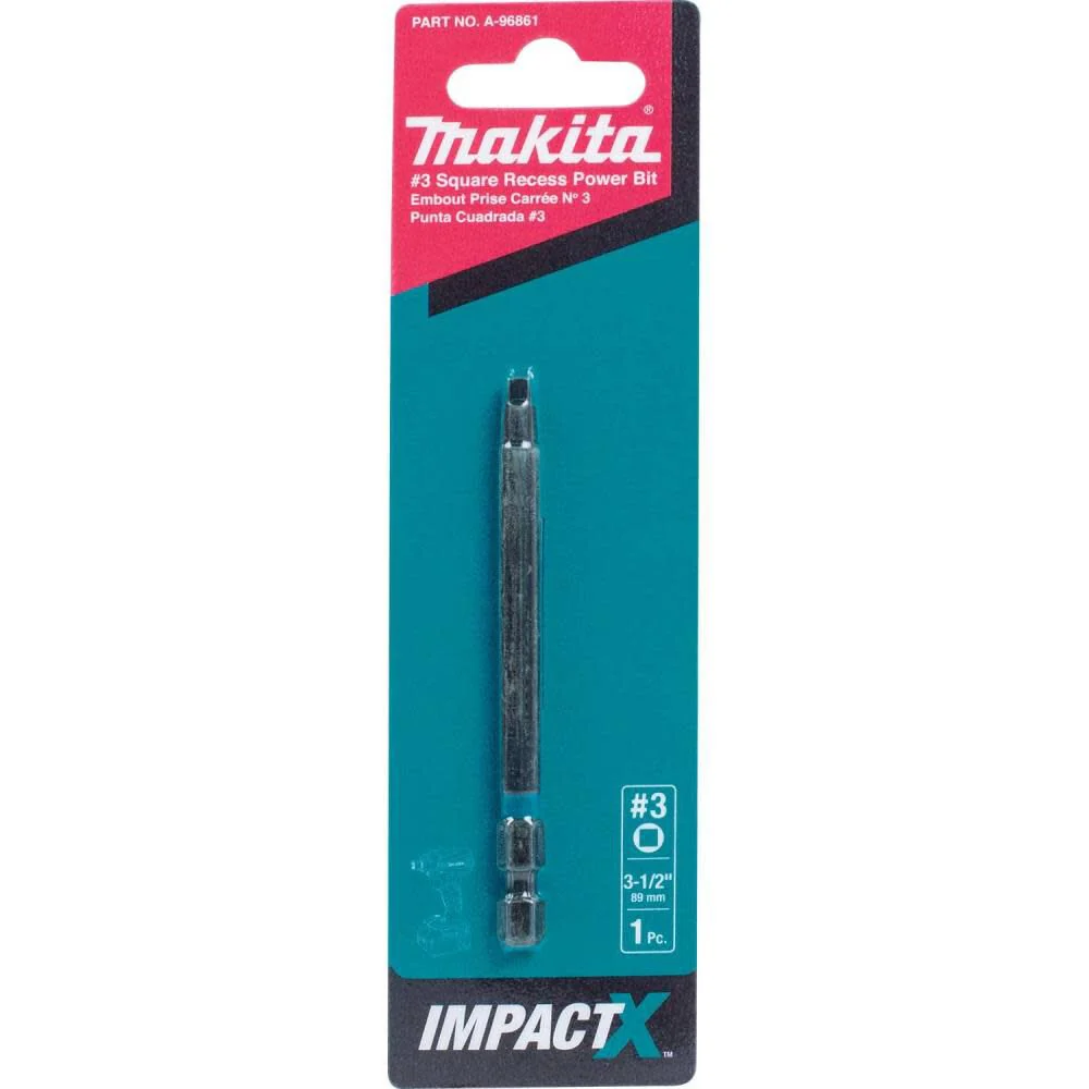 Makita A-96861 Impact X #3 Square Recess 3-1/2 Power Bit - Image 2