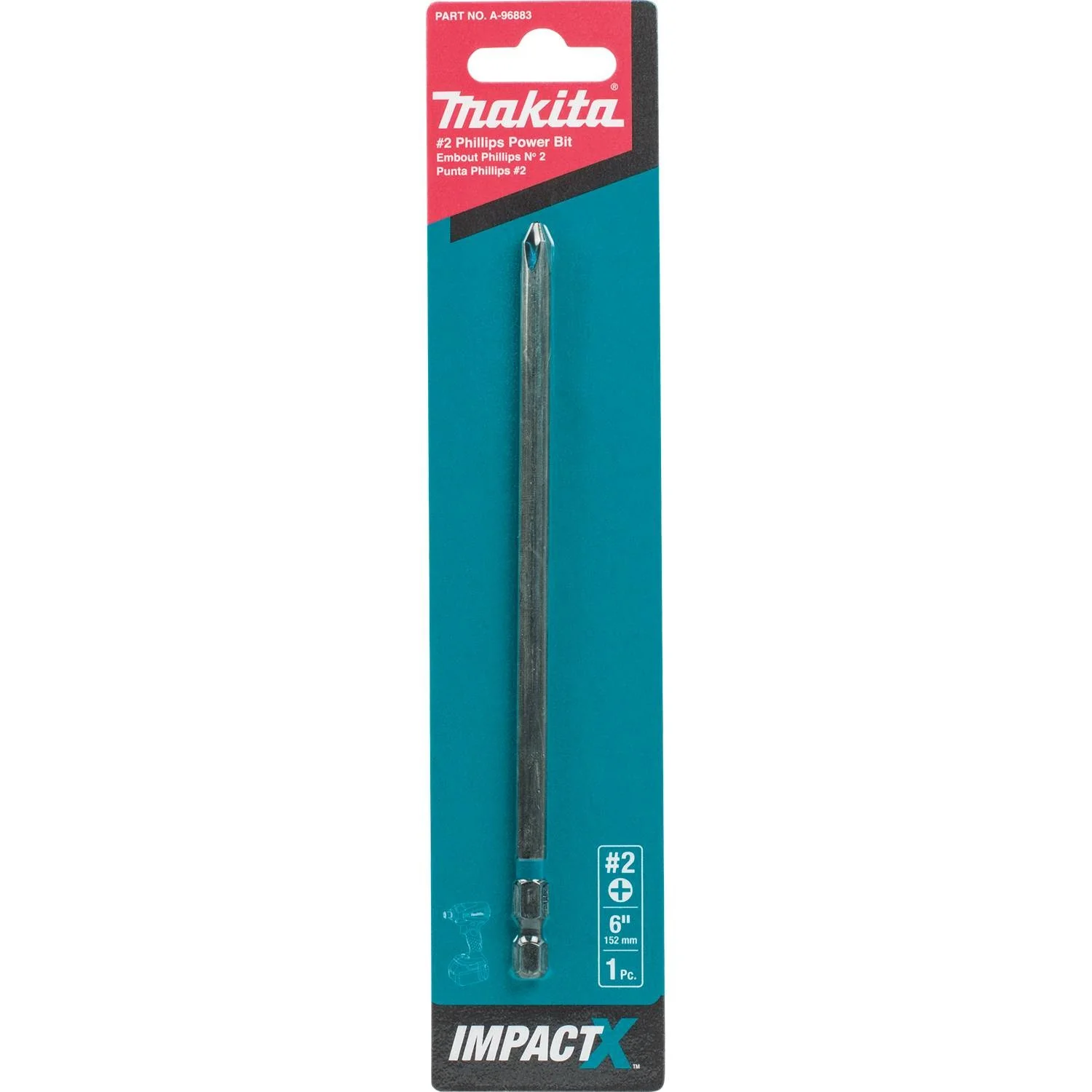 Makita Impact X #2 Phillips 6″ Power Bit - Image 2