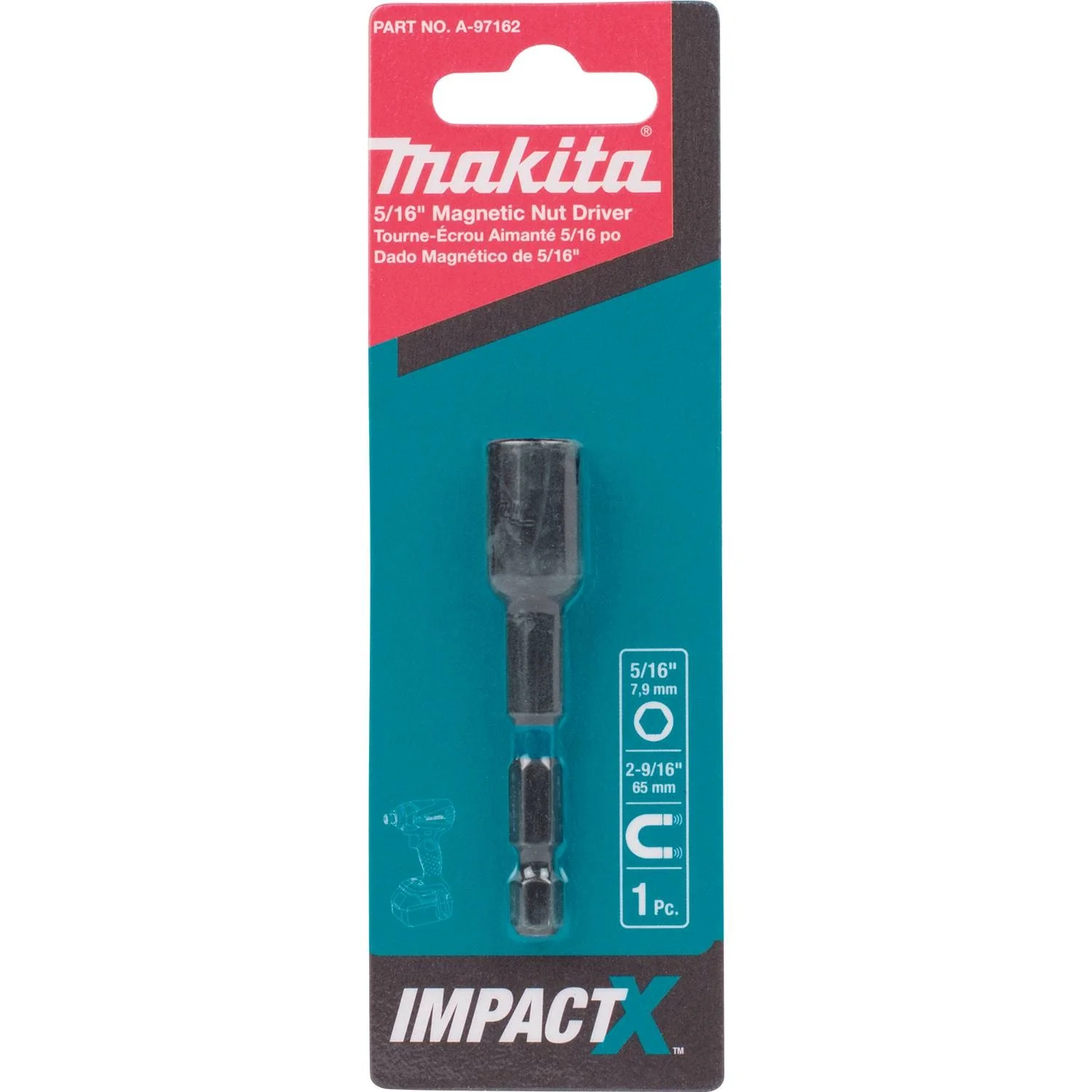 Makita A-97162 Impact X 5/16″ x 2-9/16″ Magnetic Nut Driver - Image 2