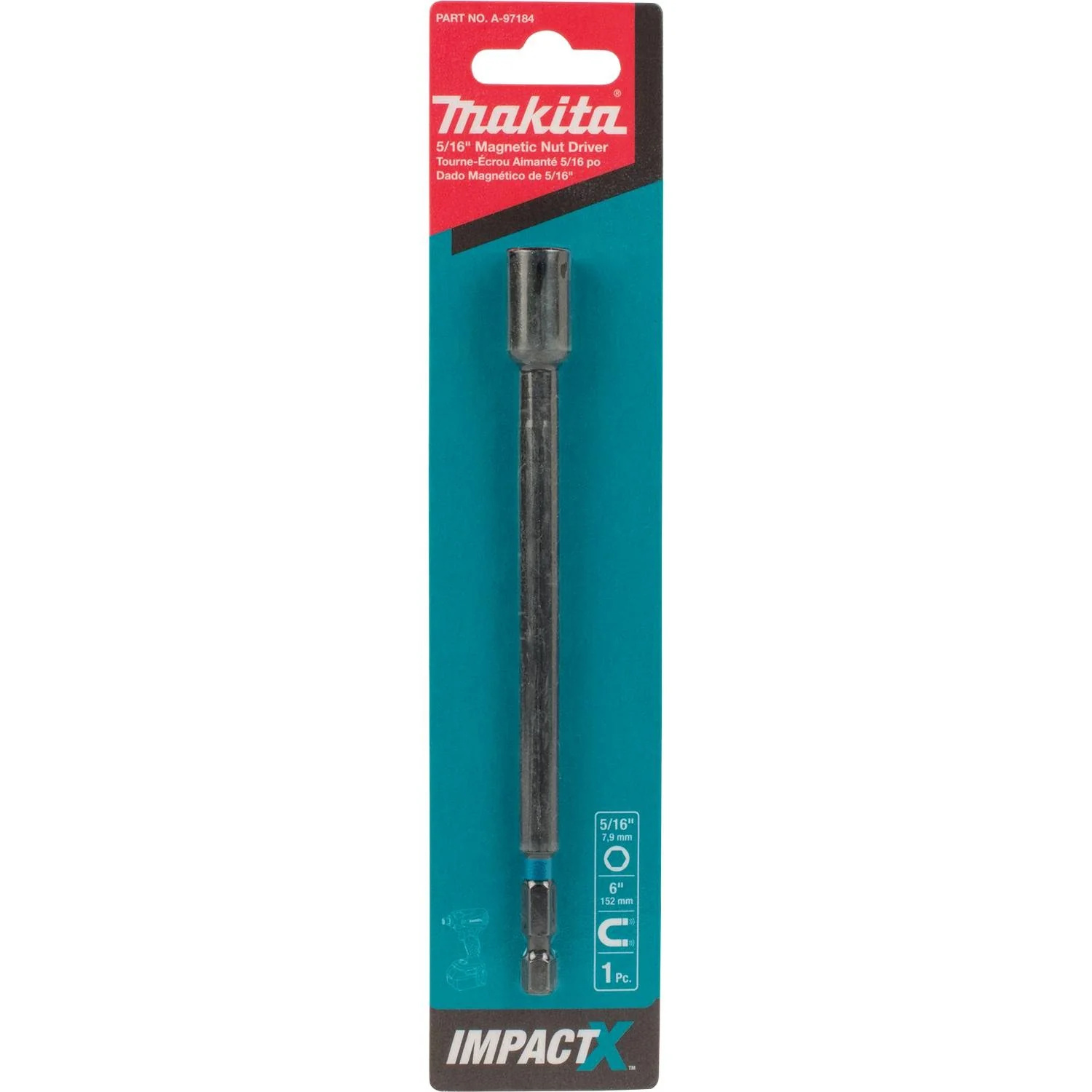 Makita Impact X 5/16″ x 6″ Magnetic Nut Driver - Image 2