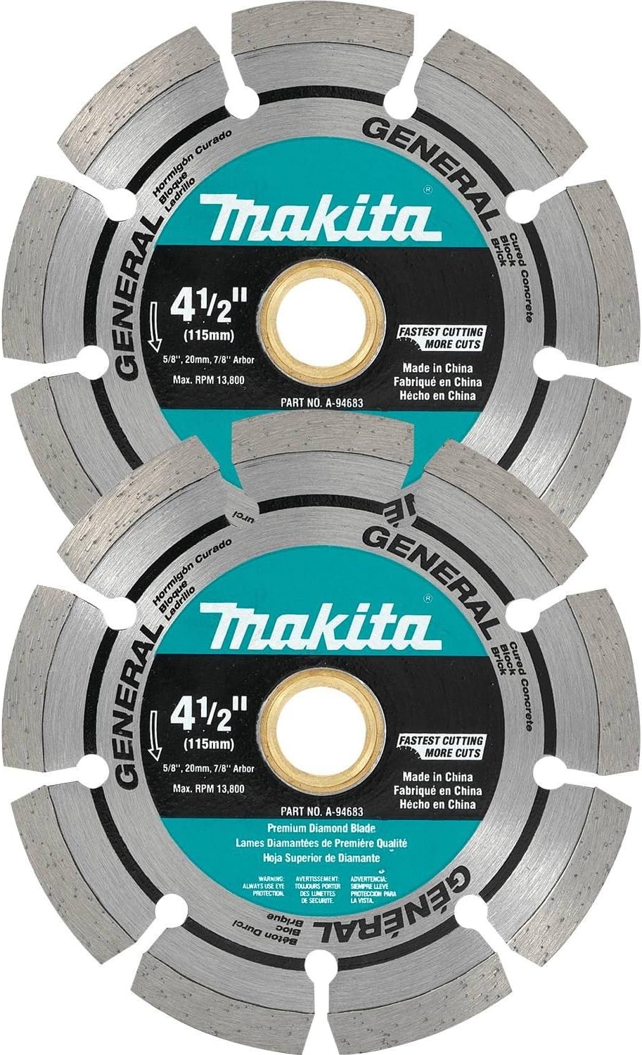 Makita A-97623 4-1/2" Diamond Blade, Segmented, General Purpose, 2/pk - Image 2
