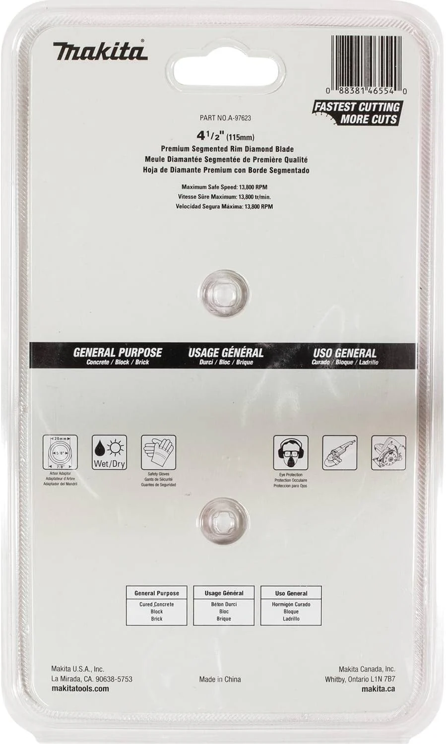 Makita A-97623 4-1/2" Diamond Blade, Segmented, General Purpose, 2/pk - Image 6