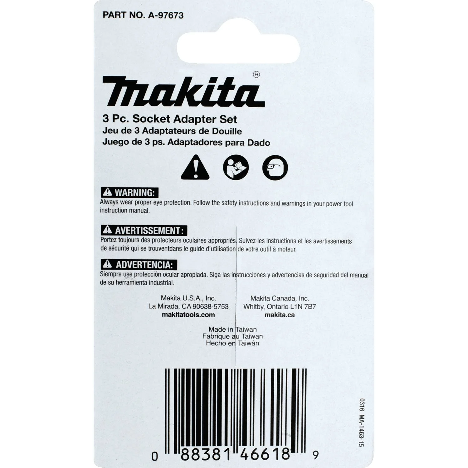 Makita Impact X 3 Pc. 2″ Socket Adapter Set - Image 3