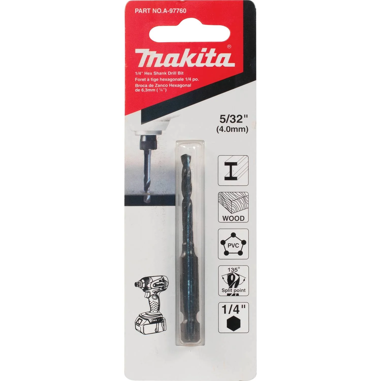 Makita A-97760 5/32 in. Hex Shank Black Oxide Drill Bit - Image 5
