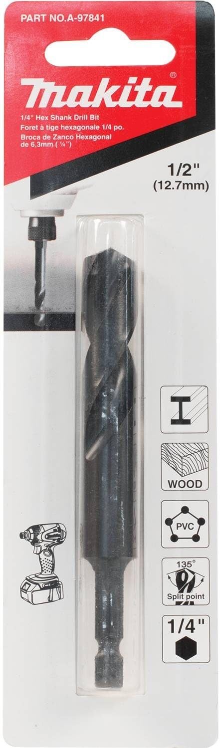 Makita A-97841 1/2" Black Oxide Drill Bit, 1/4" Hex Shank - Image 3