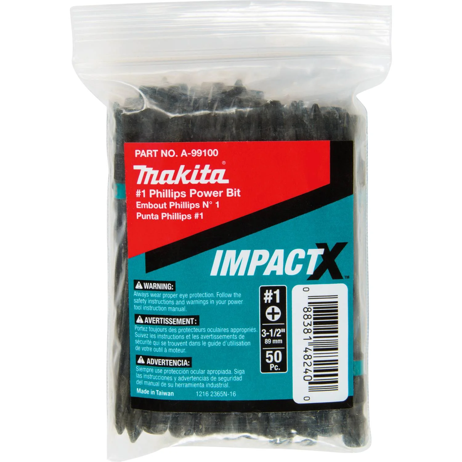 Impact X #1 Phillips 3-1/2″ Power Bit, 50/pk, Bulk