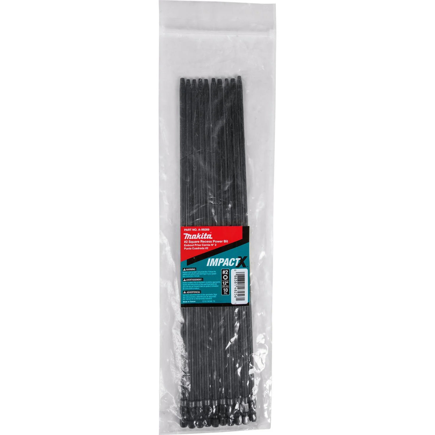 Impact X #2 Square Recess 12″ Power Bit, 10/pk, Bulk - Image 4