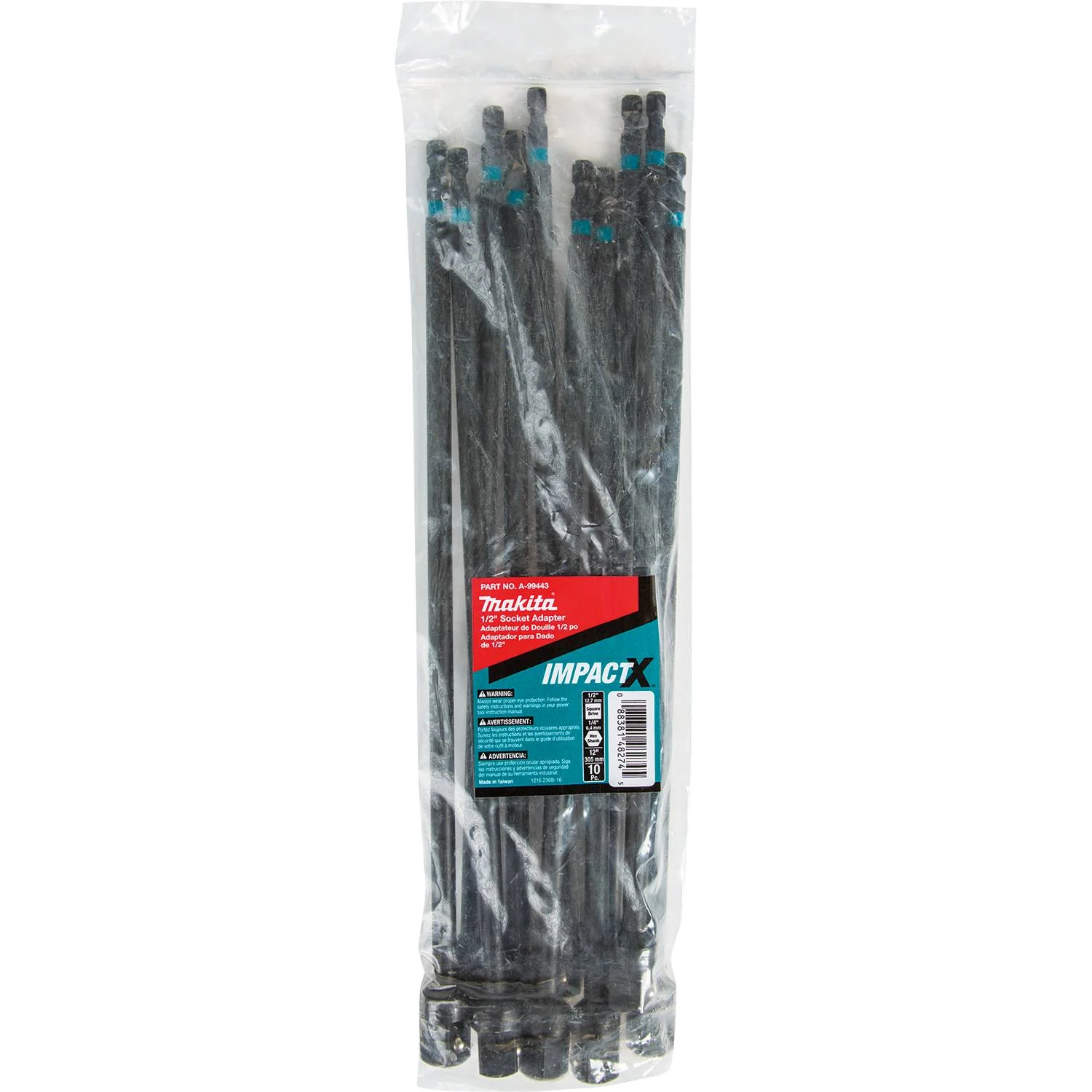 Makita A-99443 Impact X 1/2″ x 12″ Socket Adapter, 10/pk, Bulk - Image 4