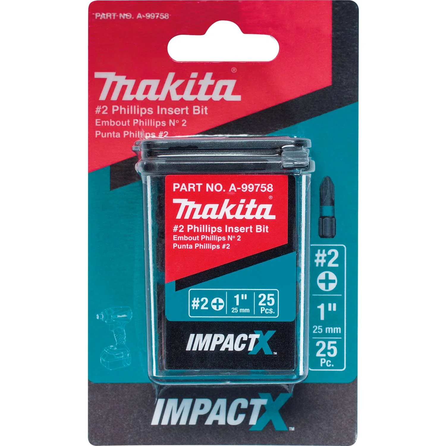 Makita (A-99758) Impact X #2 Phillips 1″ Insert Bit (25-Pack) - Image 3