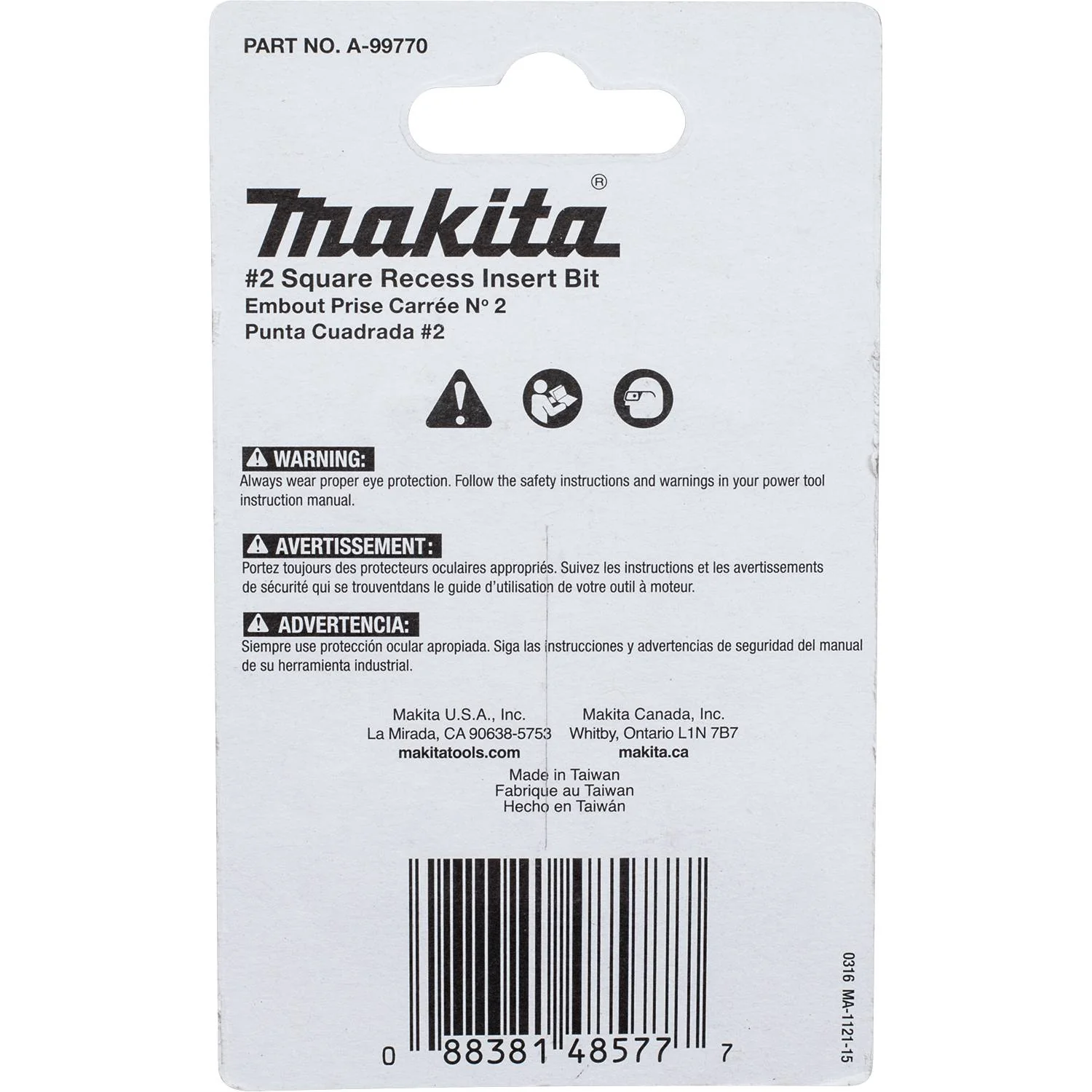 Makita Impact X #2 Square Recess 1″ Insert Bit (25-Pack) - Image 4