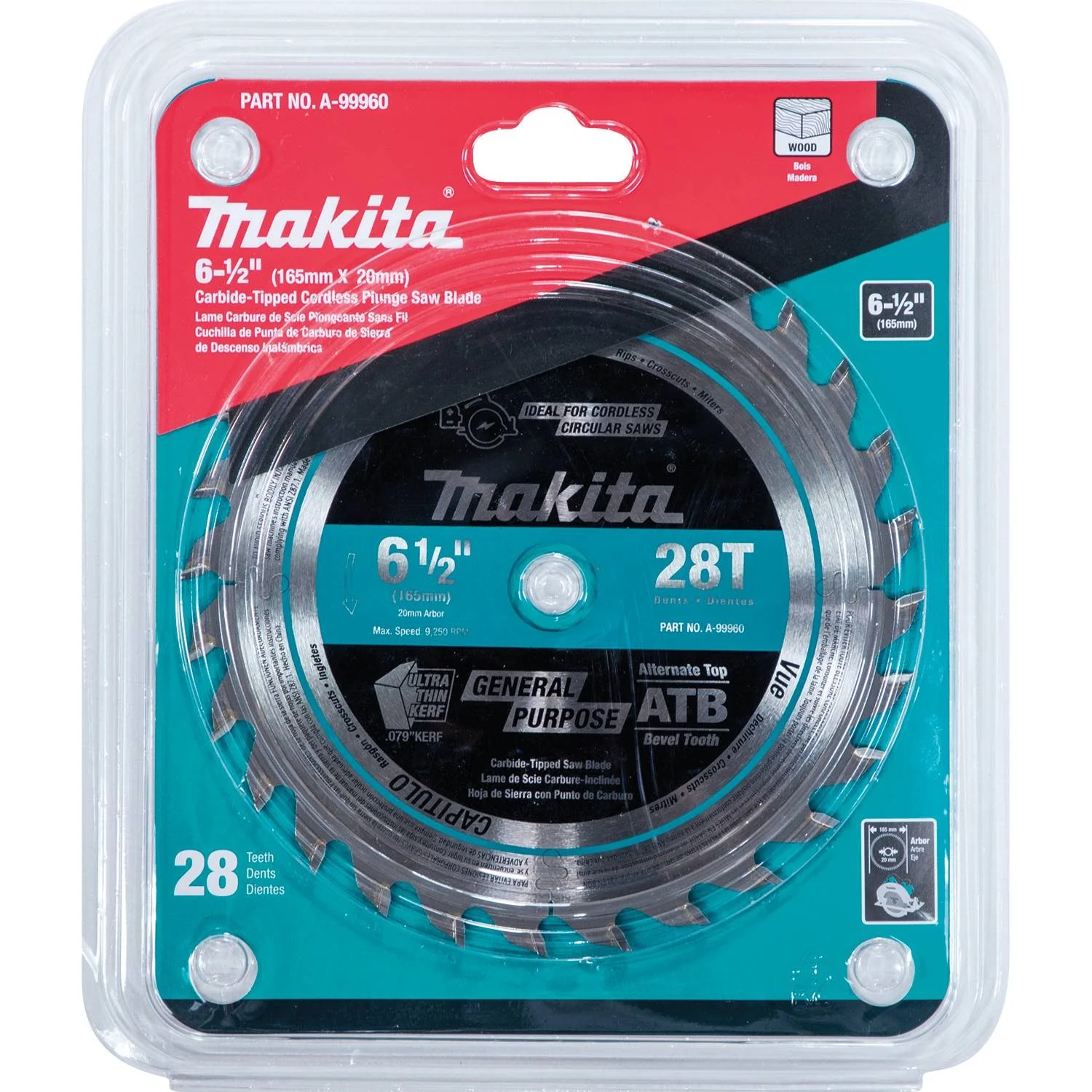 6-1/2" 28T Carbide-Tipped Cordless Plunge Saw Blade - Image 3