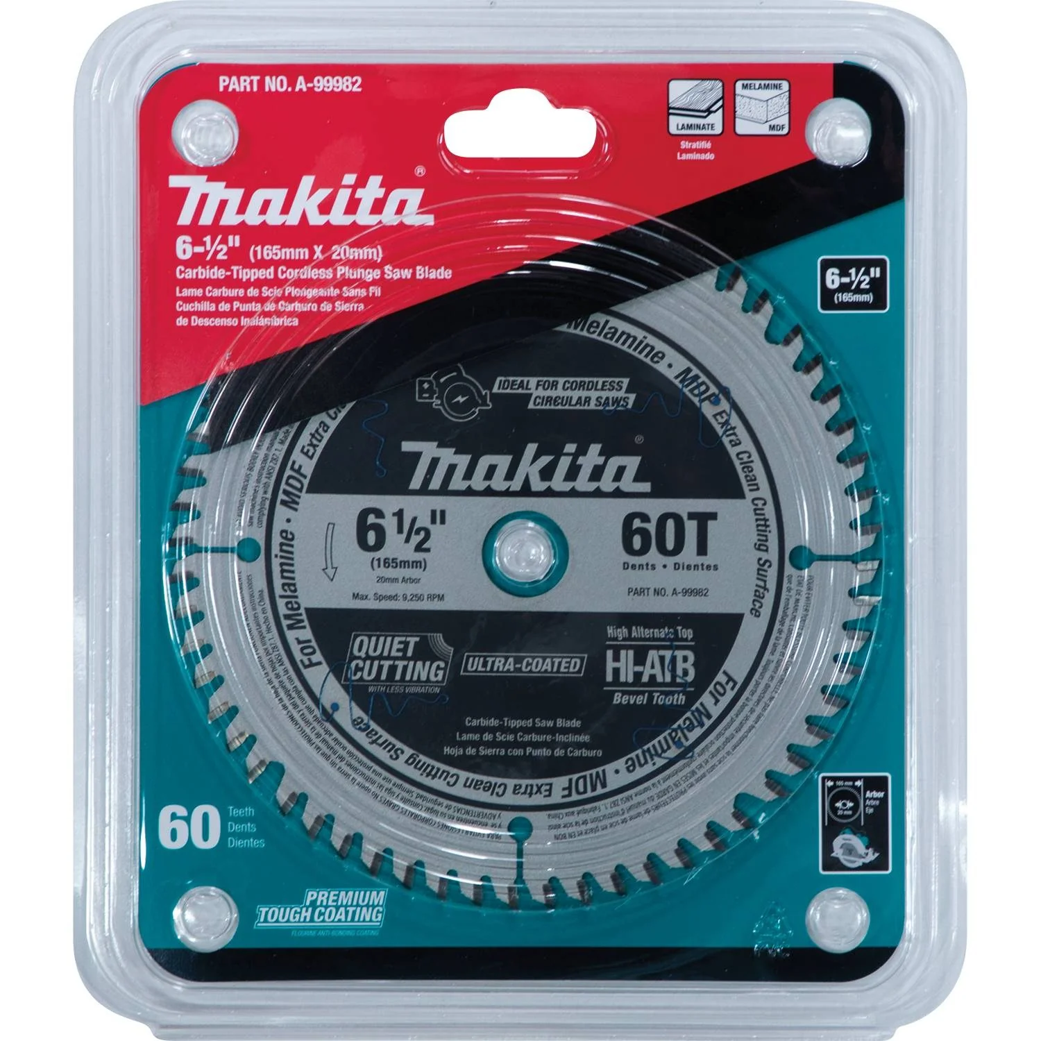 6-1/2" 60T (ATB) Carbide-Tipped Cordless Plunge Saw Blade - Image 4