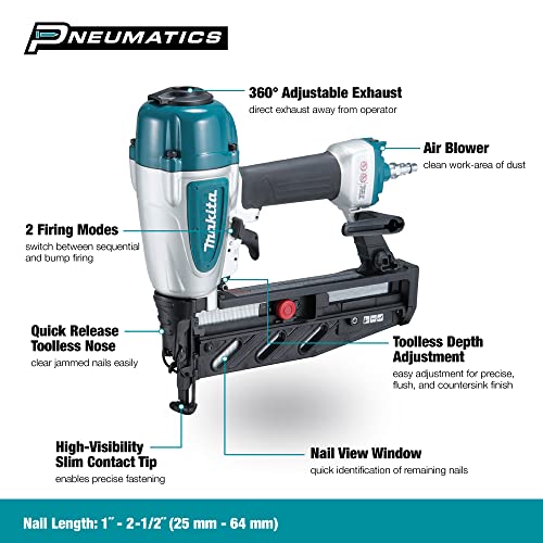 Makita 16 Gauge, 2-1/2" Straight Finish Nailer, - Image 3