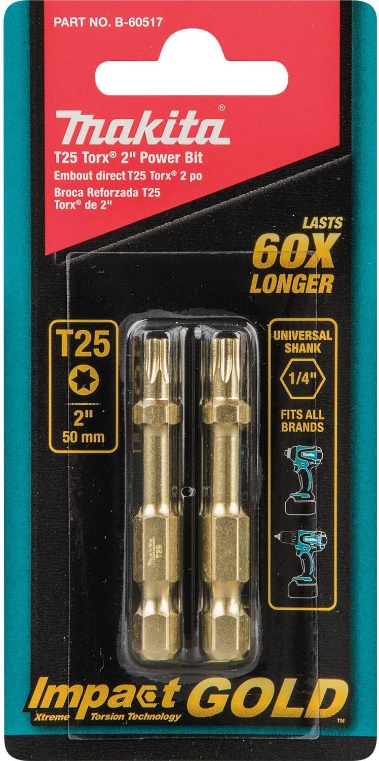 Makita B-60517 Impact Gold T25 Torx 2″ Power Bit, 2/Pk - Image 3