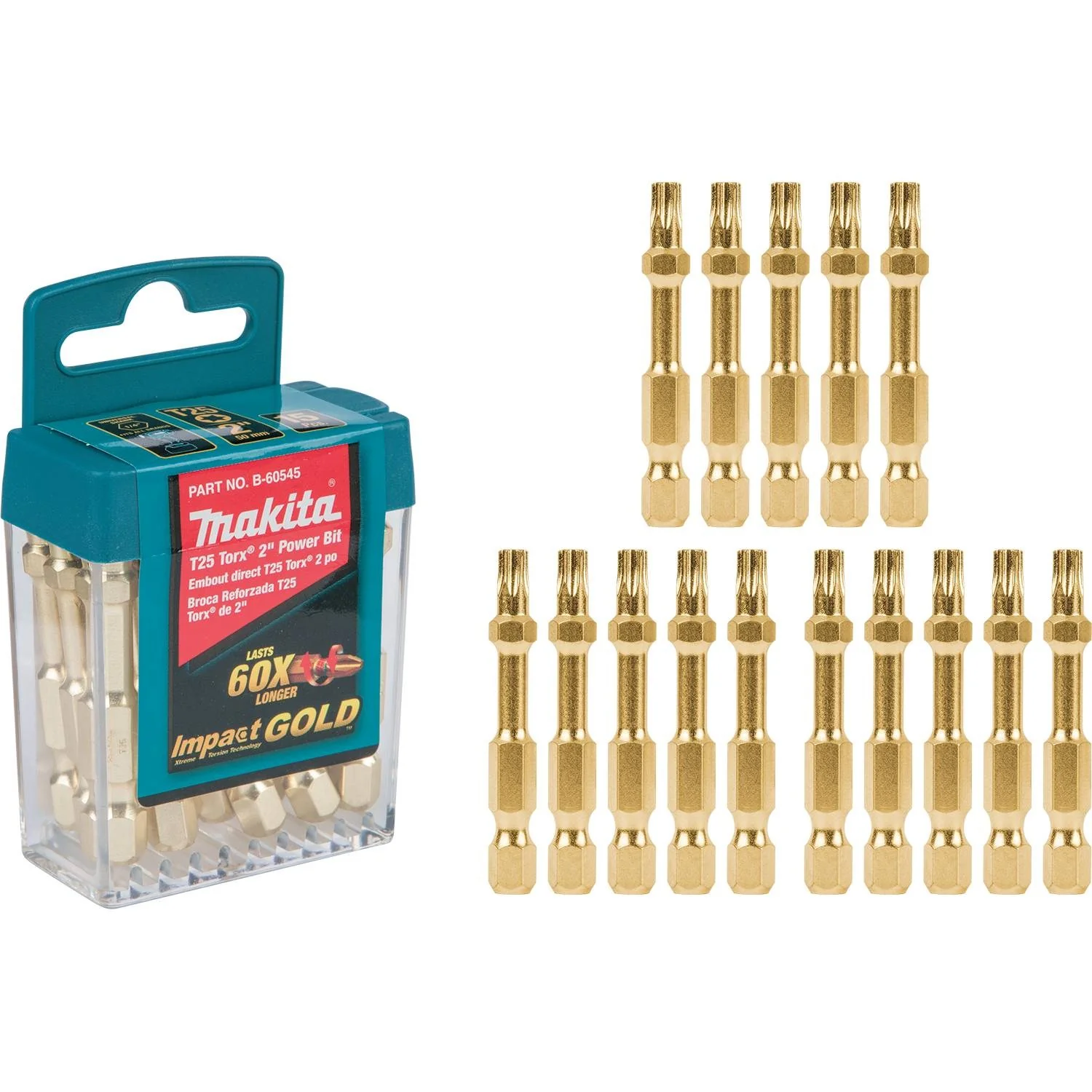Impact GOLD T25 Torx 2″ Power Bit, 15/pk