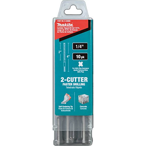 Makita B-60888 1/4" x 4" SDS-Plus Bit, 2-Cutter, 10/Pk - Image 10