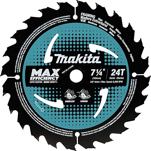 Makita B-61656-10 24T Carbide-Tipped Max Efficiency Circular Saw Blade, Framing, 7-1/4" - Image 3