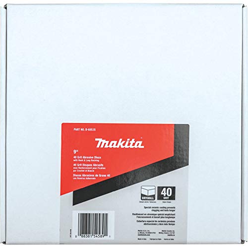 Makita B-68535 9" Round Abrasive Disc, Hook & Loop, 40 Grit (Pack of 25) - Image 3
