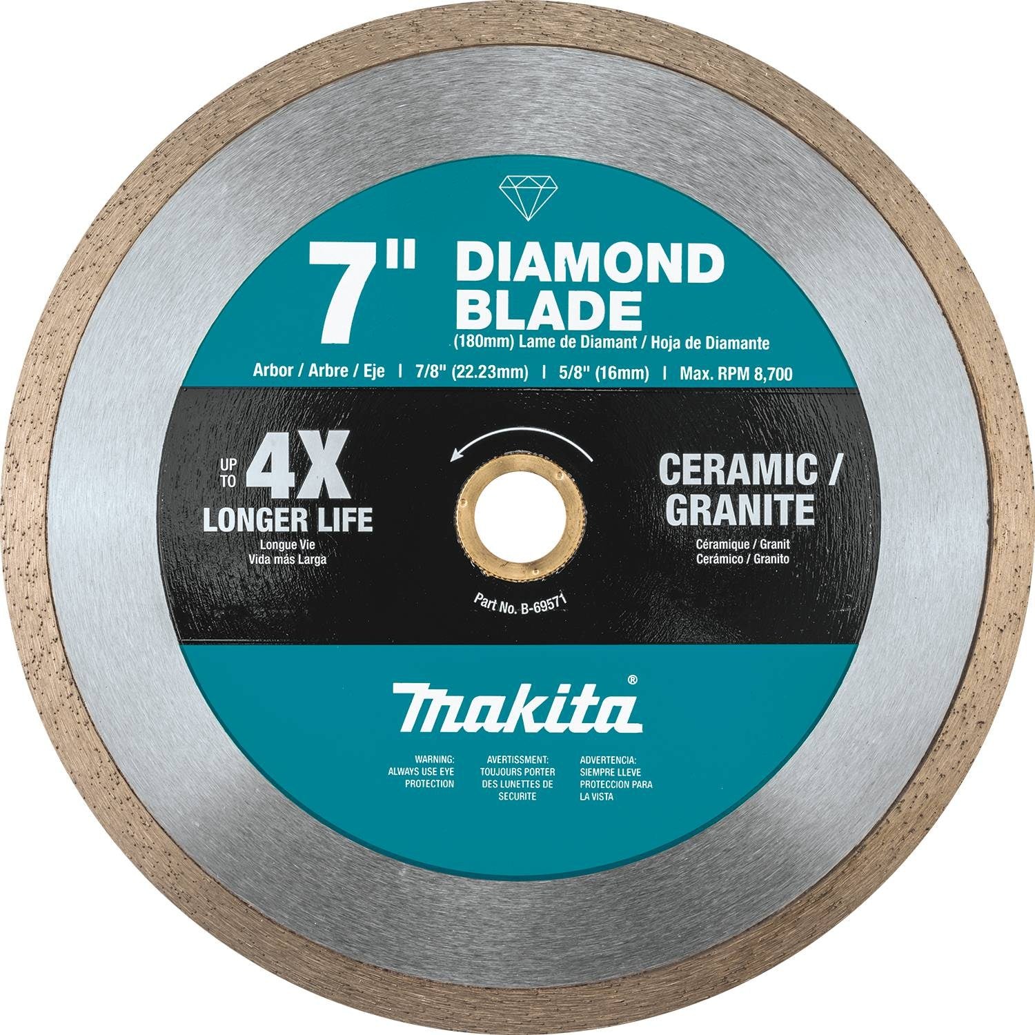 Makita B-69571 - 7" Diamond Blade, Continuous Rim, General Purpose