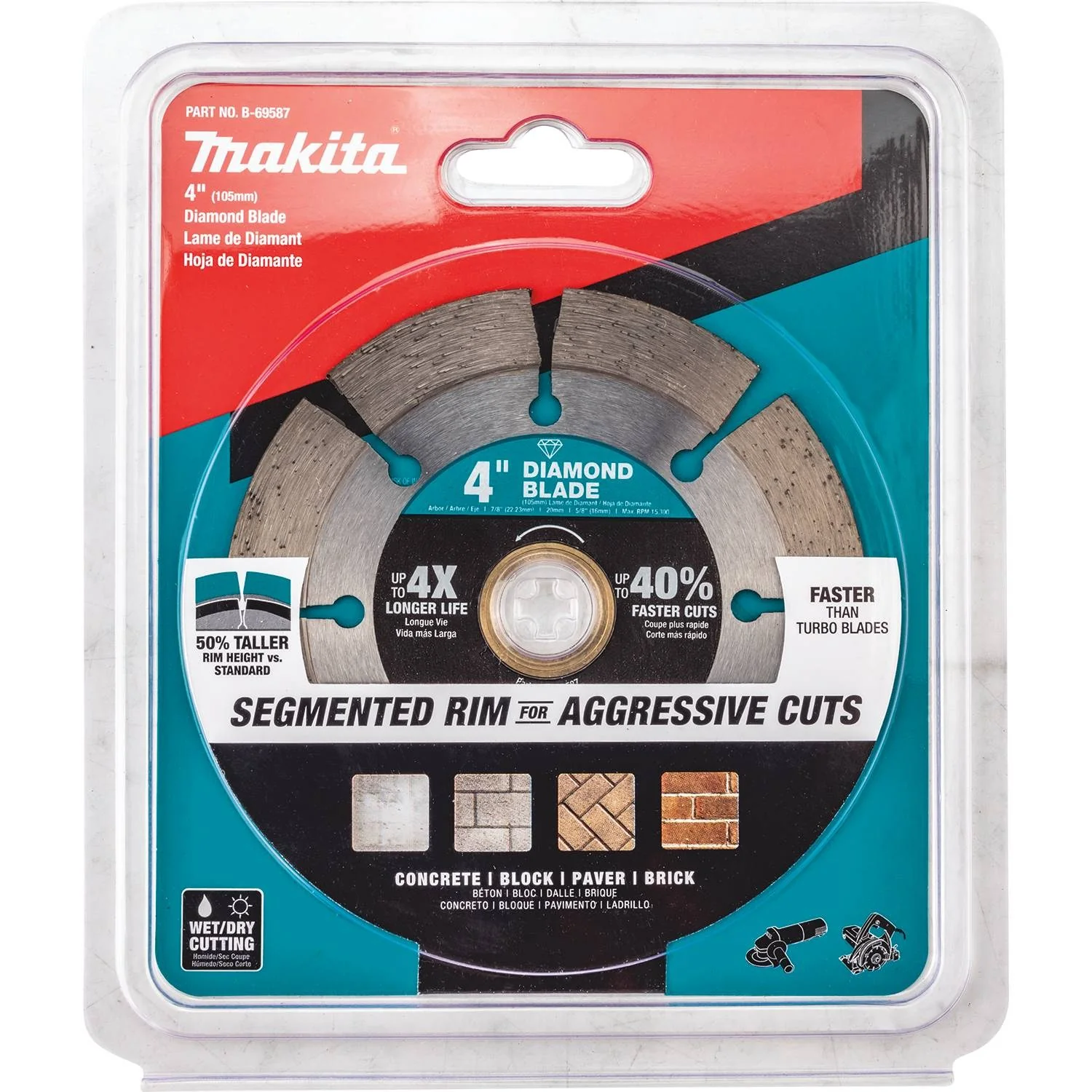 Makita B-69587 - 4" Diamond Blade, Segmented, General Purpose - Image 4
