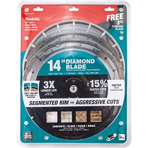 Makita B-69646 14in Diamond Blade Segmented General Purpose Contractor (Pack of 3) - Image 3