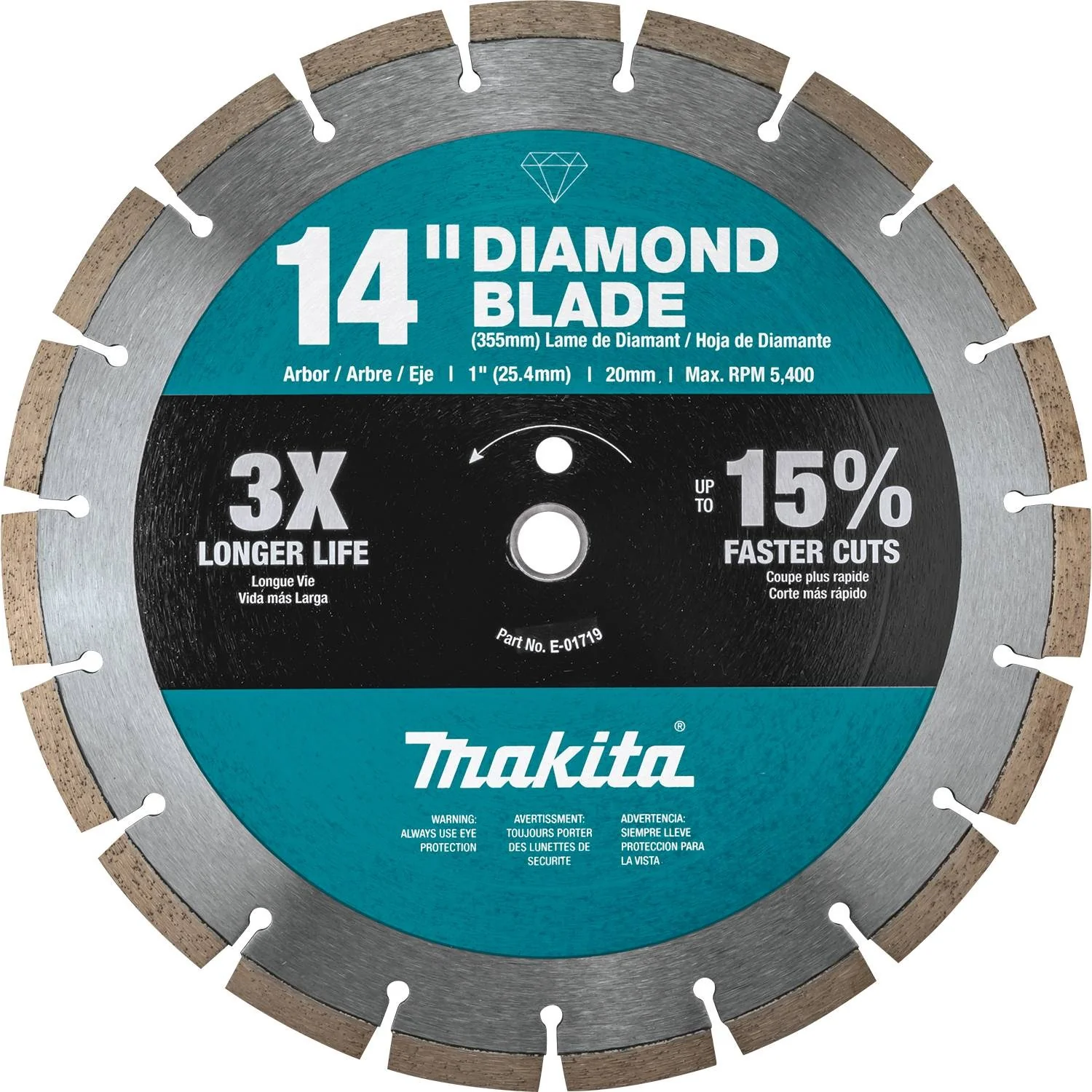 Makita B-69646 - 14" Diamond Blade, Segmented, General Purpose, Contractor 3/pk - Image 3