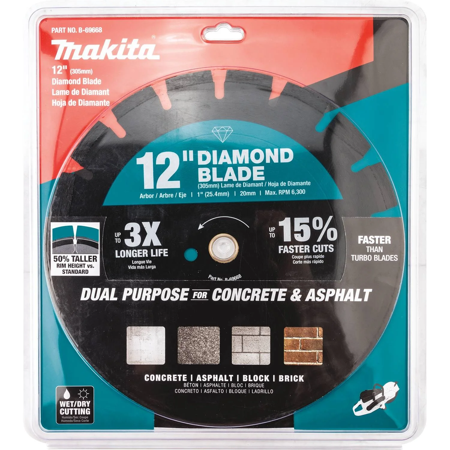 Makita B-69668 - 12" Diamond Blade, Segmented, Dual Purpose - Image 3