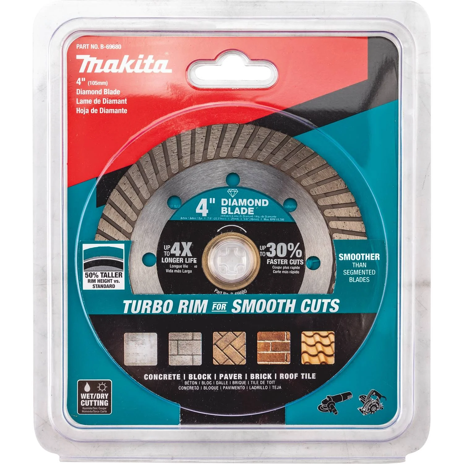 Makita B-69680 - 4" Diamond Blade, Turbo, General Purpose - Image 4