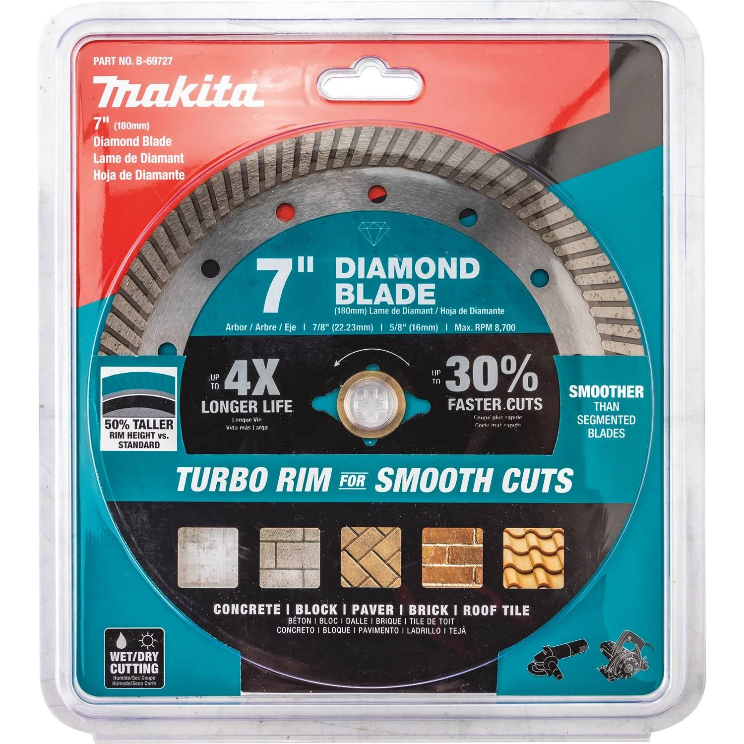 Makita B-69727 - 7" Diamond Blade, Turbo, General Purpose - Image 4