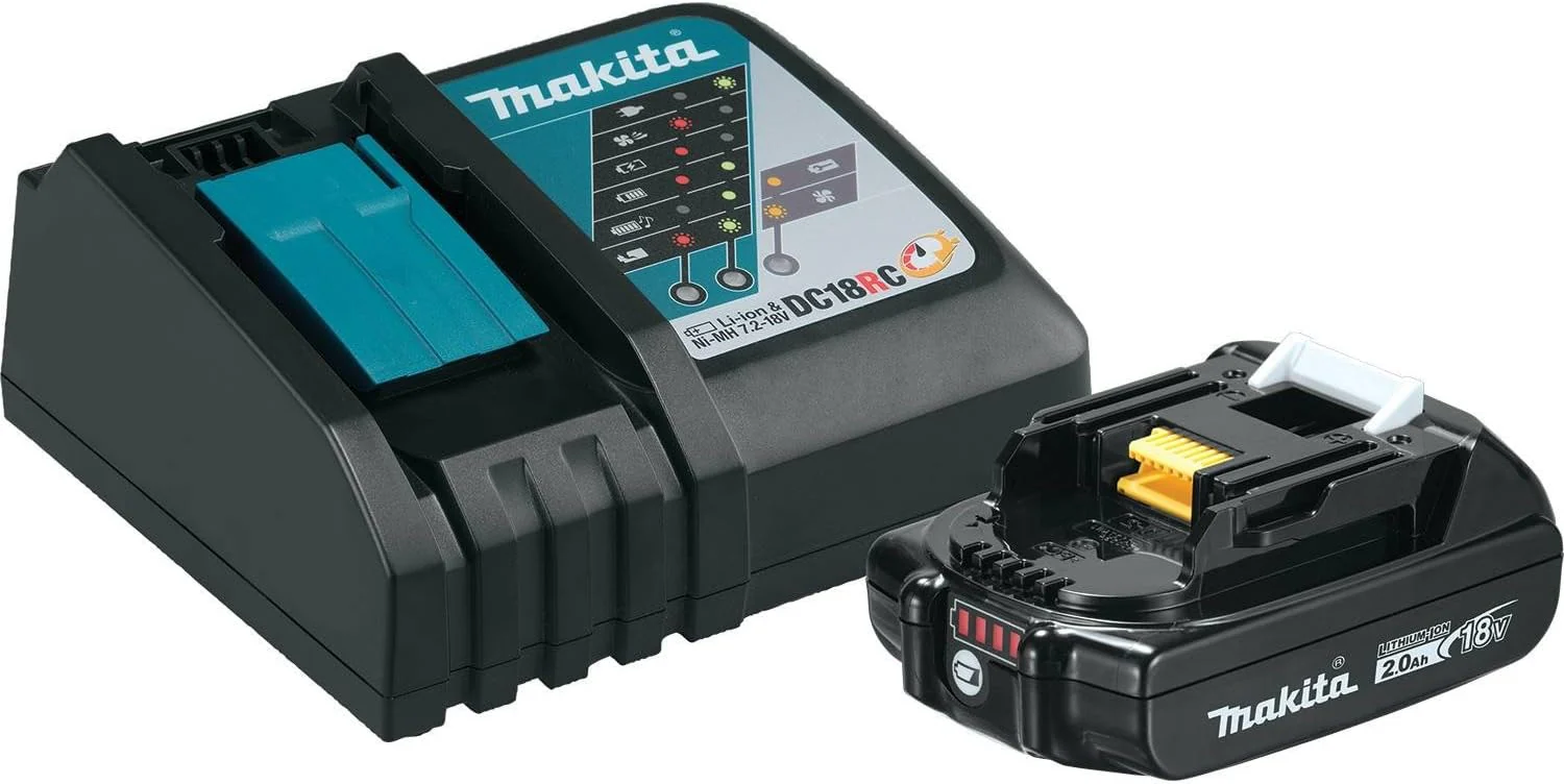 Makita BL1820BDC1 18V LXT Lithium‑Ion Compact Battery and Rapid Charger Starter Pack (2.0Ah) - Image 2